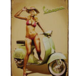 Metalen bord Vespa scooter