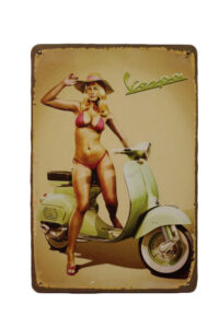 Metalen bord Vespa scooter