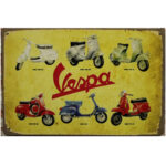 Metalen bord Vespa scooter 6 stuks — foto 1