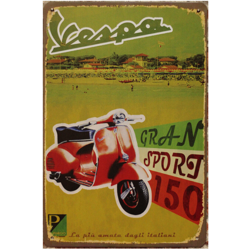 Metalen bord Vespa italie