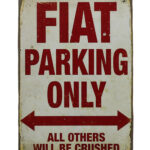 Metalen bord Fiat parking