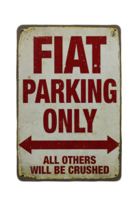 Metalen bord Fiat parking