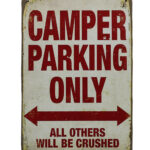 Metalen bord Camper parking