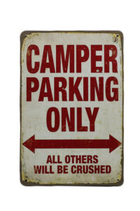 Metalen bord Camper parking