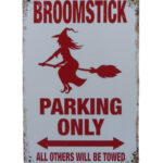 Metalen bord Broomstick parking