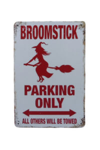 Metalen bord Broomstick parking