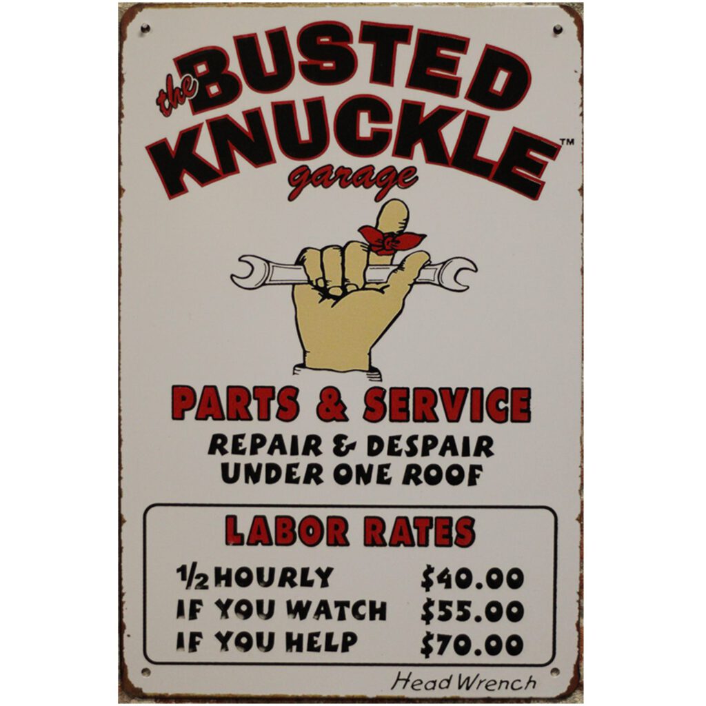 Metalen bord Busted Knuckle