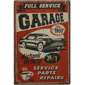 Metalen bord Garage full service