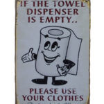 Metalen bord Please use your clothes