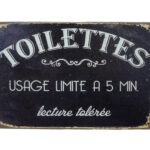 Metalen bord Toilettes