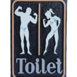 Metalen bord Toilet sportschool