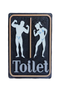 Metalen bord Toilet sportschool