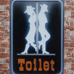 Metalen bord Toilet Cowboy — foto 2