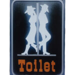 Metalen bord Toilet Cowboy