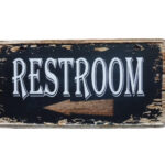 Metalen bord Restroom