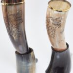 Viking Drink Hoorn Goud + Stand — foto 3