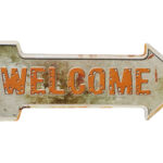 Metalen bord Welcome - R