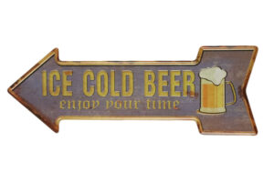 Metalen bord Ice cold beer - L
