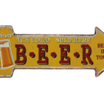 Metalen bord Beer - R