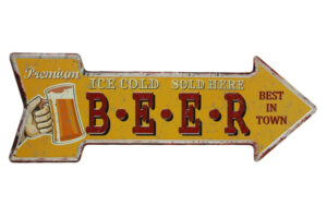 Metalen bord Beer - R
