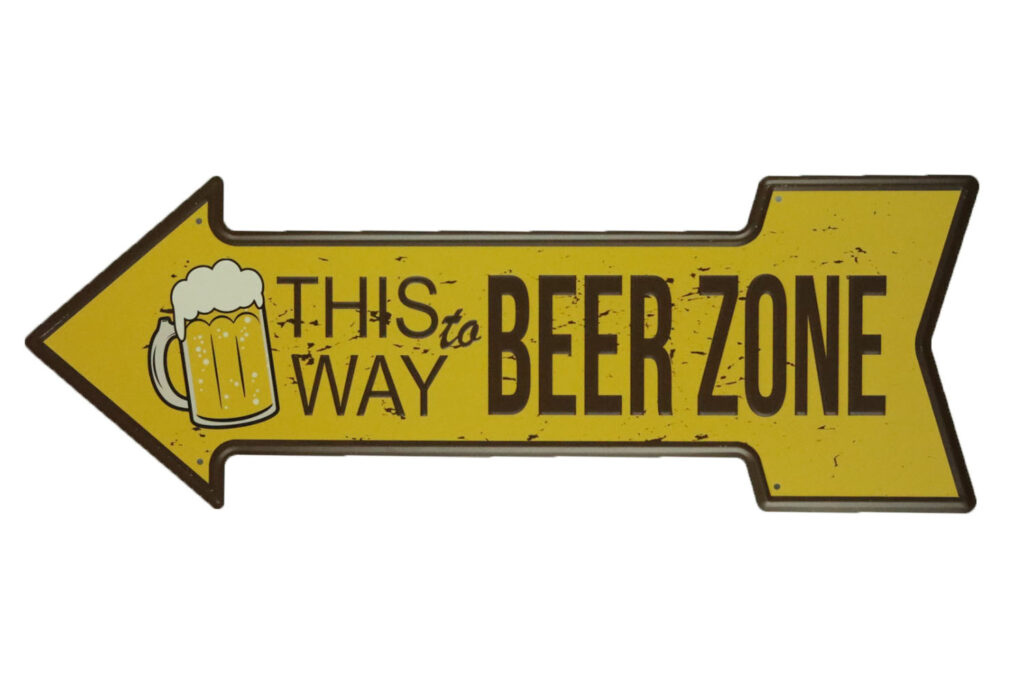 Metalen bord Beer zone - L