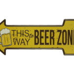 Metalen bord Beer zone - L