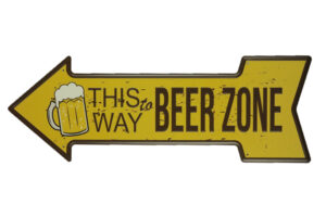 Metalen bord Beer zone - L