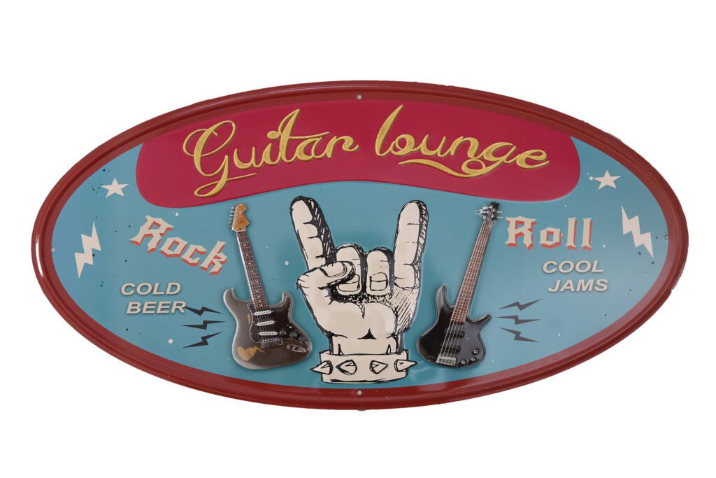 Metalen bord Guitar lounge