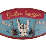 Metalen bord Guitar lounge