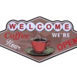Metalen bord Welcome coffee