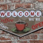 Metalen bord Welcome coffee — foto 3