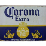 Metalen bord Corona extra blauw