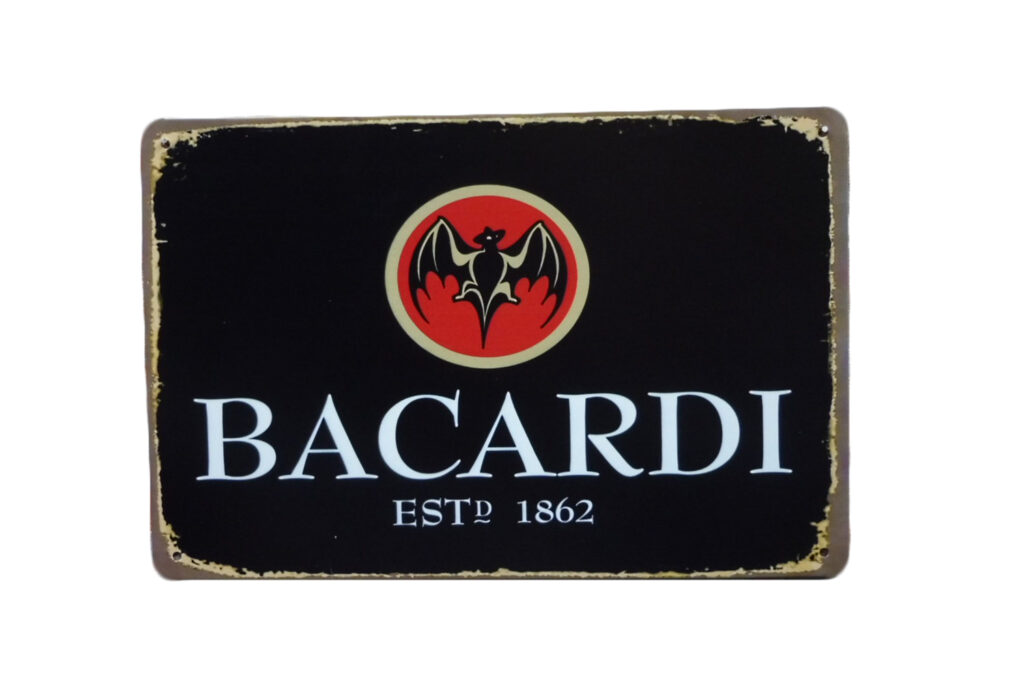 Metalen bord Bacardi
