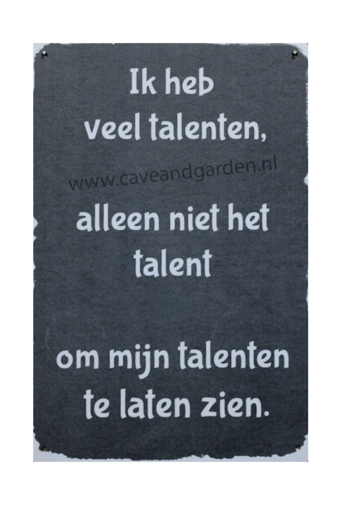 Metalen bord Talenten