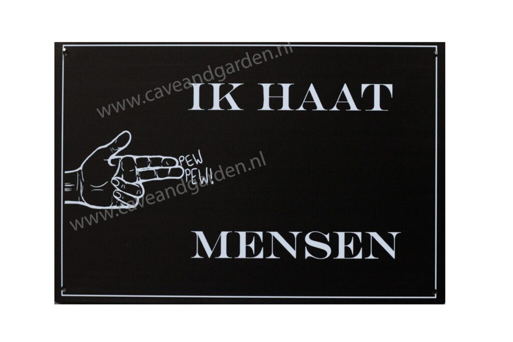 Metalen bord Haat mensen