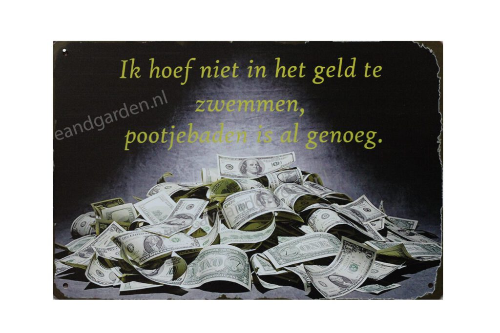 Metalen bord Pootjebaden