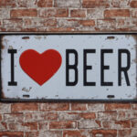 Metalen bord I love beer — foto 2