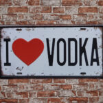 Metalen bord I love Vodka — foto 2