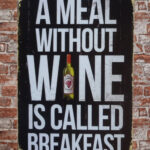 Metalen bord Meal without wine — foto 2