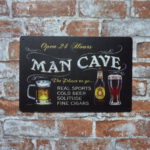 Metalen bord Mancave open 24 hours — foto 2