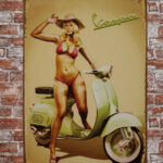 Metalen bord Vespa scooter — foto 2