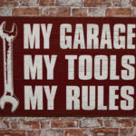 Metalen bord My garage my tools — foto 2