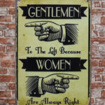 Metalen bord Gentlemen to the left — foto 2
