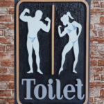 Metalen bord Toilet sportschool — foto 2