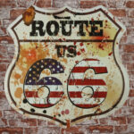 Metalen bord Route 66 licht — foto 2