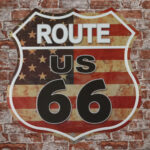 Metalen bord Route 66 vlag — foto 2