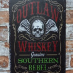 Metalen bord Outlaw whiskey — foto 2