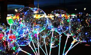 LED Bobo Ballonen op stok 5 stuks