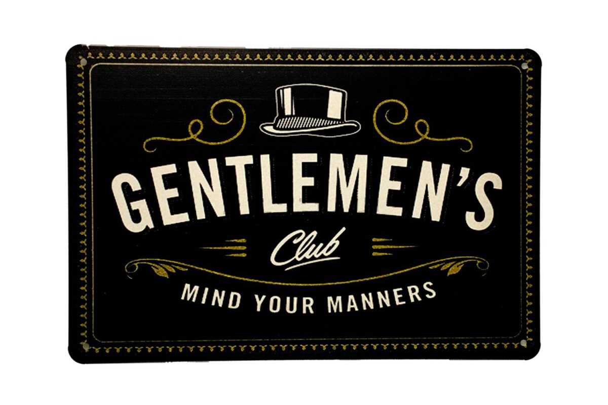 Metalen bord Gentlemen`s club