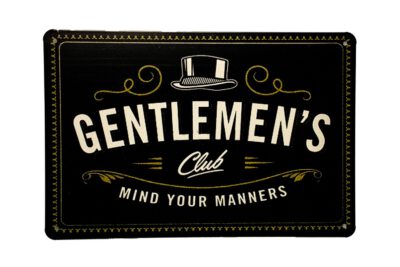 Metalen bord Gentlemen`s club